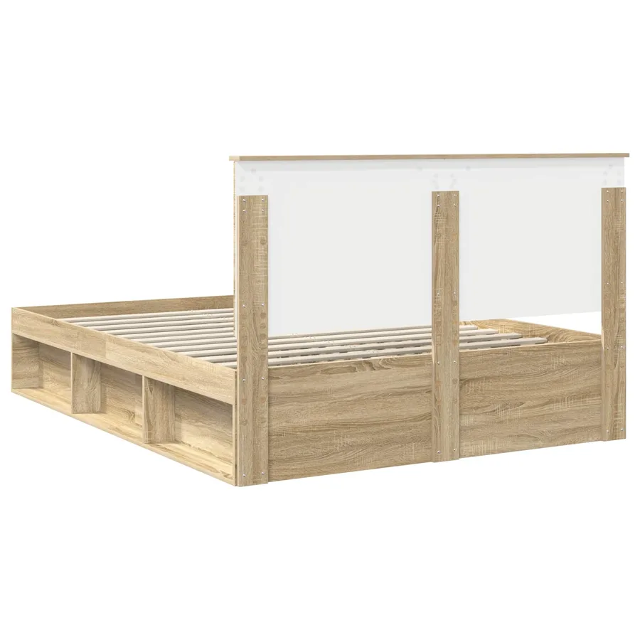 Cadre de lit Chêne Sonoma 150 x 200 cm Bois de pin massif - 9
