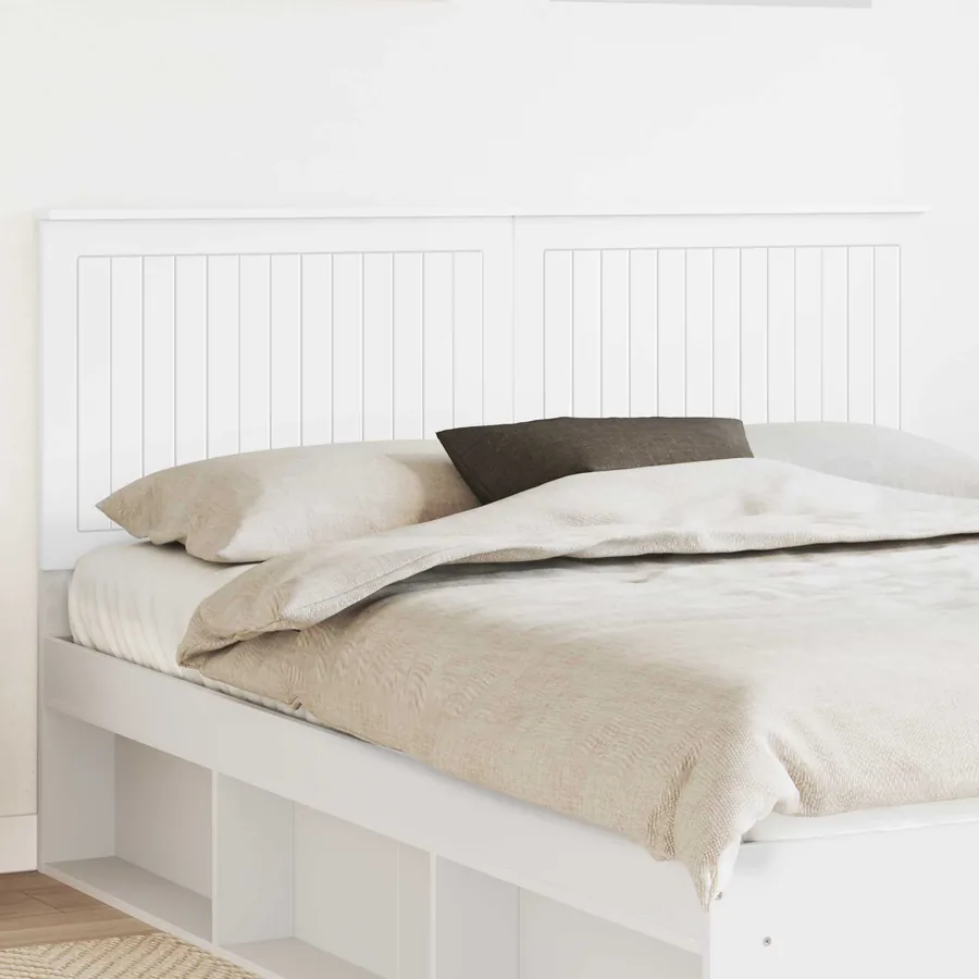 Tête de lit avec tête de lit Blanc 150 cm Bois d'ingénierie