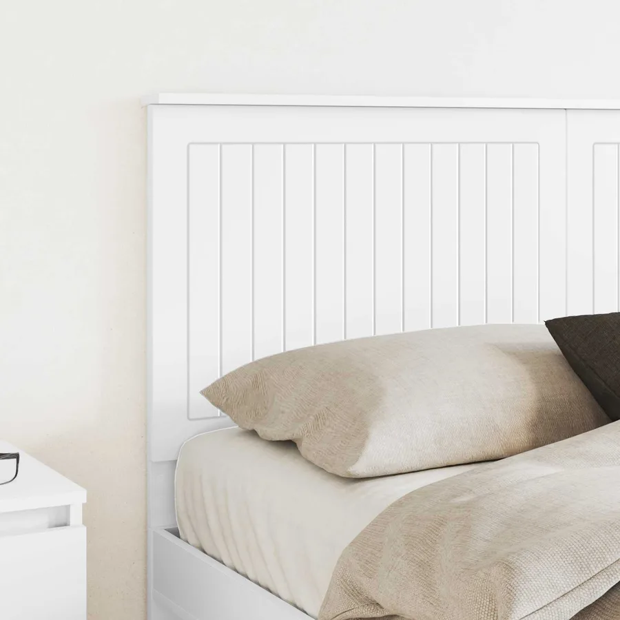 Tête de lit avec tête de lit Blanc 150 cm Bois d'ingénierie - 3
