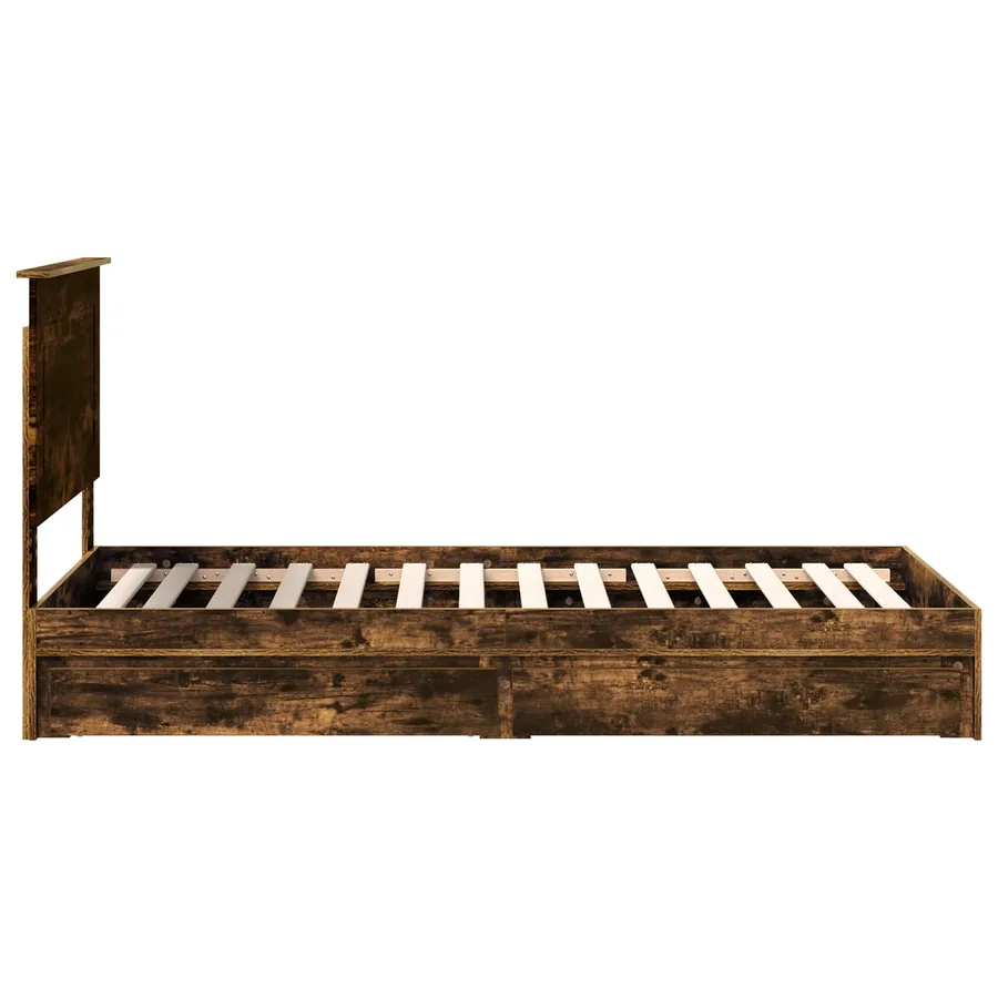 Lit de Rangement Chêne fumé 75 x 190 cm Bois d'ingénierie - 9
