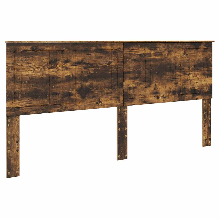 Cadre de lit Chêne fumé 200 x 200 cm Bois d'ingénierie - 7