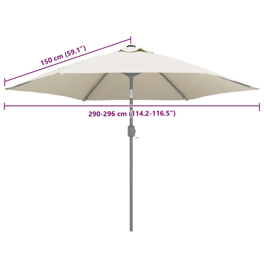 Tissu de remplacement pour parasol d'extérieur Blanc 300 cm - 7