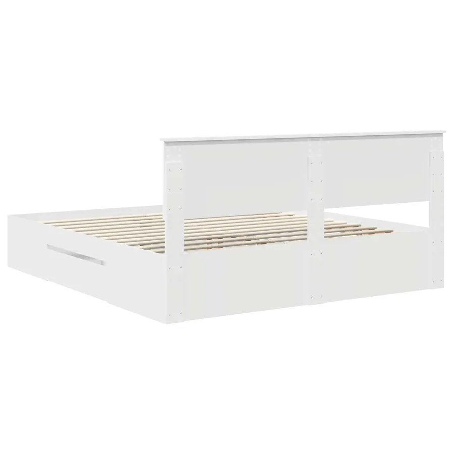 Cadre de lit Blanc 200 x 200 cm Bois d'ingénierie - 10