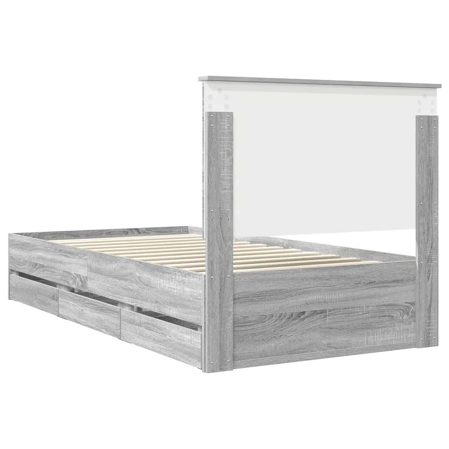 Cadre de lit Gris Sonoma 100 x 200 cm Bois Ingénierie - 10