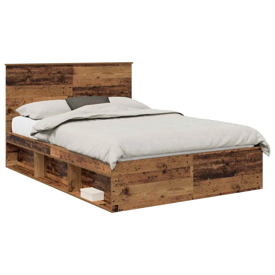 Cadre de lit Bois ancien 140 x 200 cm Bois de pin massif - 2