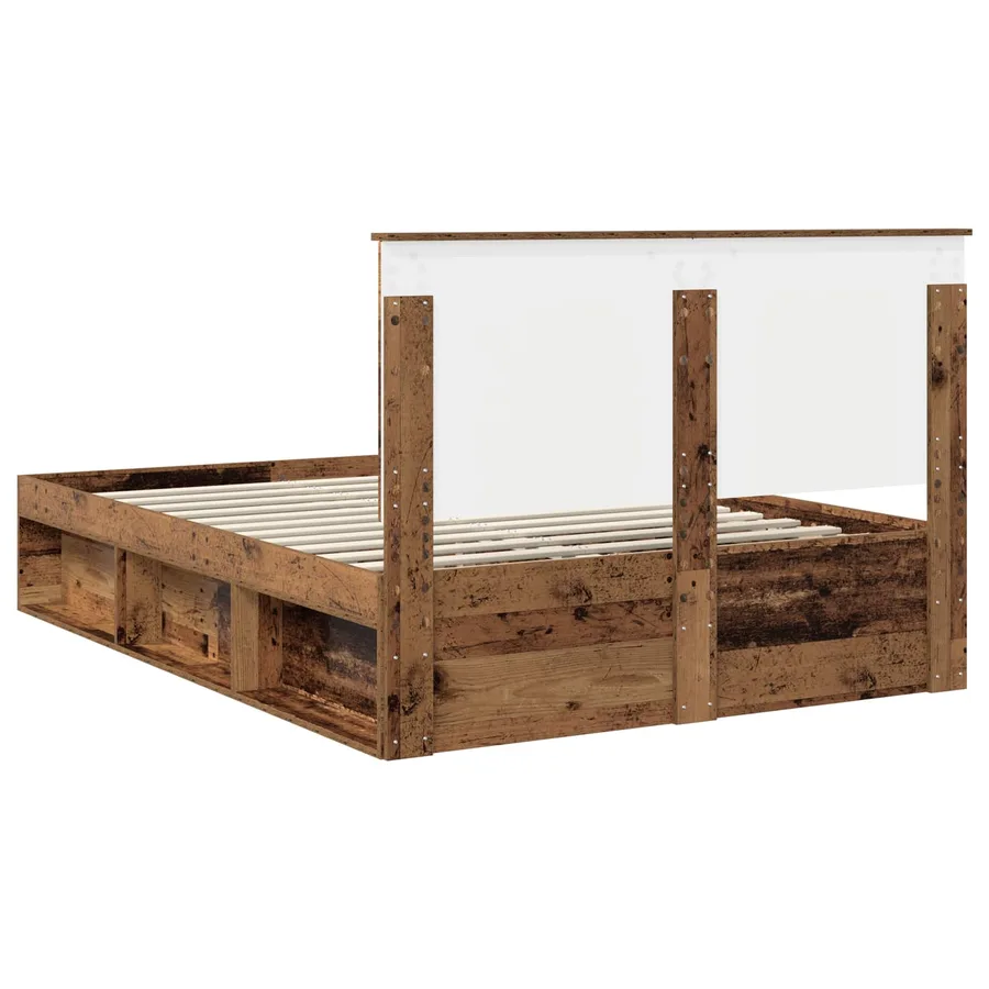 Cadre de lit Bois ancien 140 x 200 cm Bois de pin massif - 9