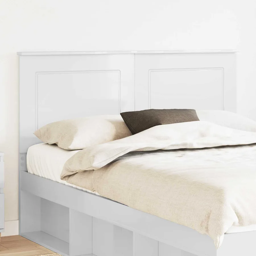 Tête de lit Blanc Brillant 100 cm Bois d’ingénierie