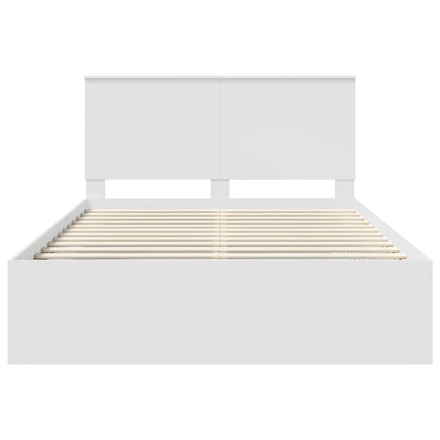 Cadre de lit Blanc 140 x 200 cm Bois de pin massif - 7