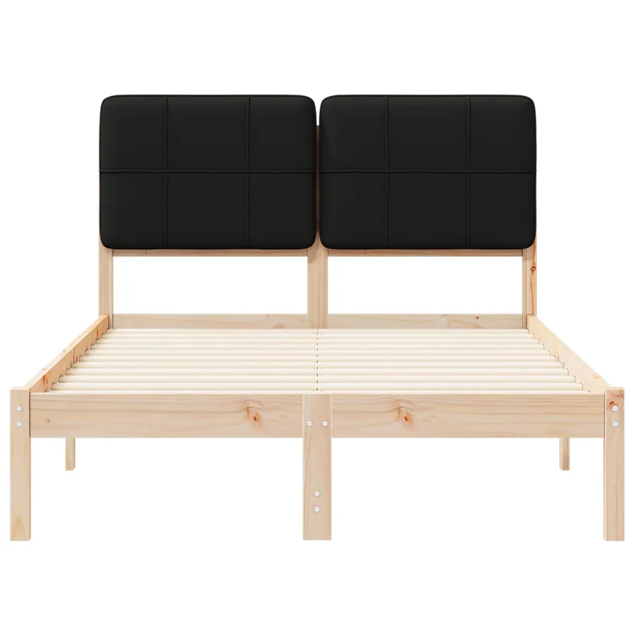 Cadre de lit avec tête de lit rembourrée Noir 120 x 190 cm - 5