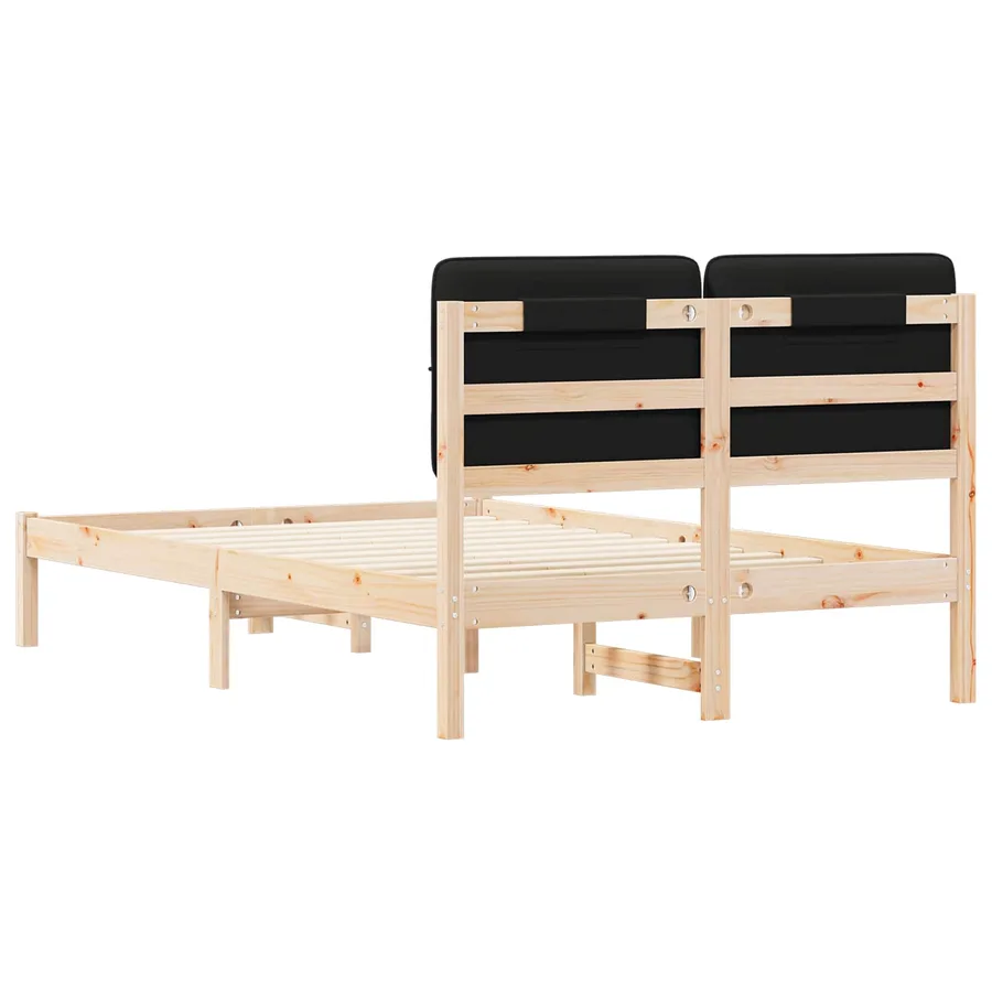 Cadre de lit avec tête de lit rembourrée Noir 120 x 190 cm - 7