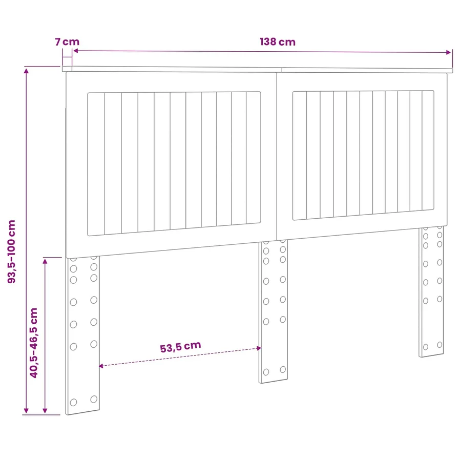 Tête de lit Chêne noir 135 cm Bois d'ingénierie - 10