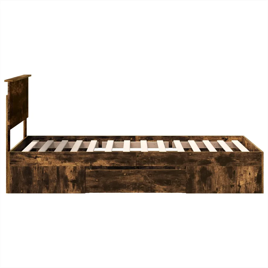 Cadre de lit Chêne fumé 90 x 200 cm Bois d'ingénierie - 9
