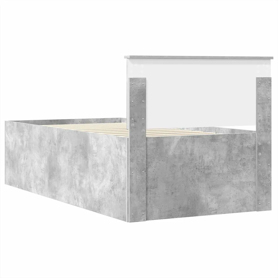 Lit d'appoint Gris béton et noir 90 x 200 cm Bois d'ingénierie - 10