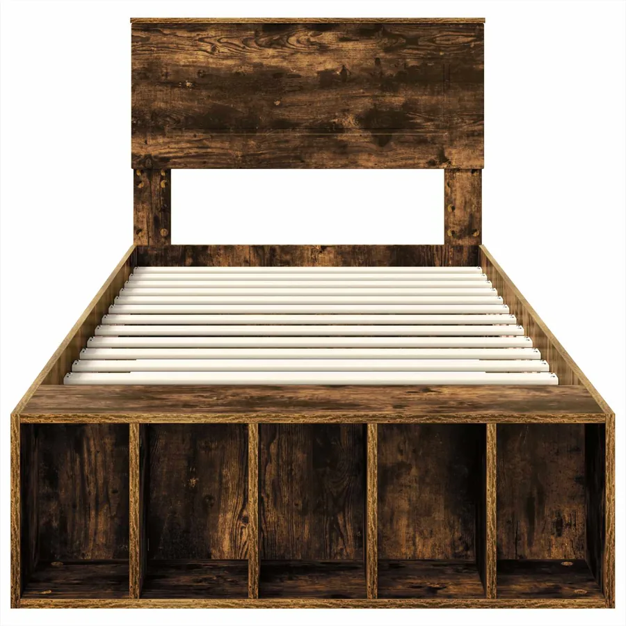 Cadre de lit Chêne fumé 90 x 200 cm Bois d'ingénierie - 7
