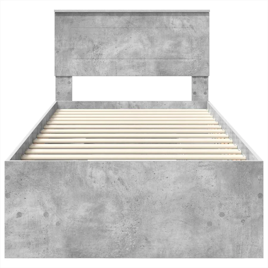 Cadre de lit Gris béton 90 x 200 cm Bois d'ingénierie - 7