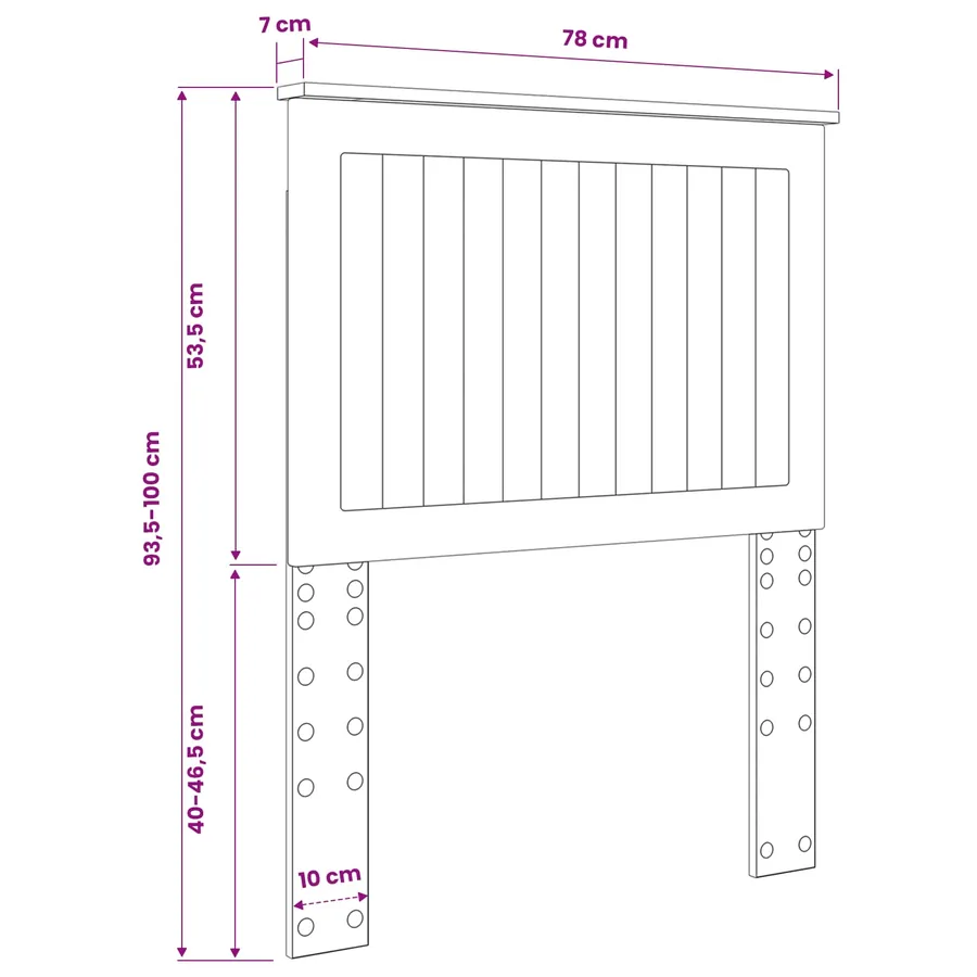 Tête de lit Blanc Brillant 75 cm Bois d'ingénierie - 10