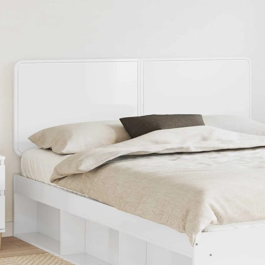 Tête de lit Blanc Brillant Bois d'ingénierie