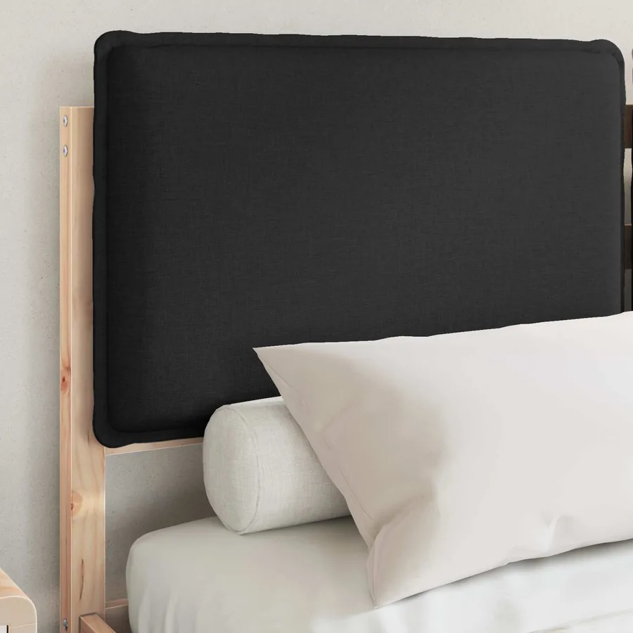 Cadre de lit avec tête de lit rembourrée Noir 135 x 190 cm - 3