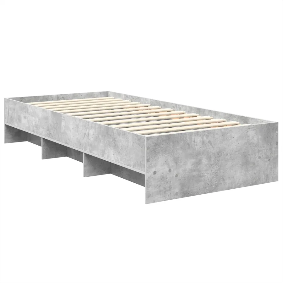 Cadre de lit Gris béton 90 x 200 cm Bois d'ingénierie - 5