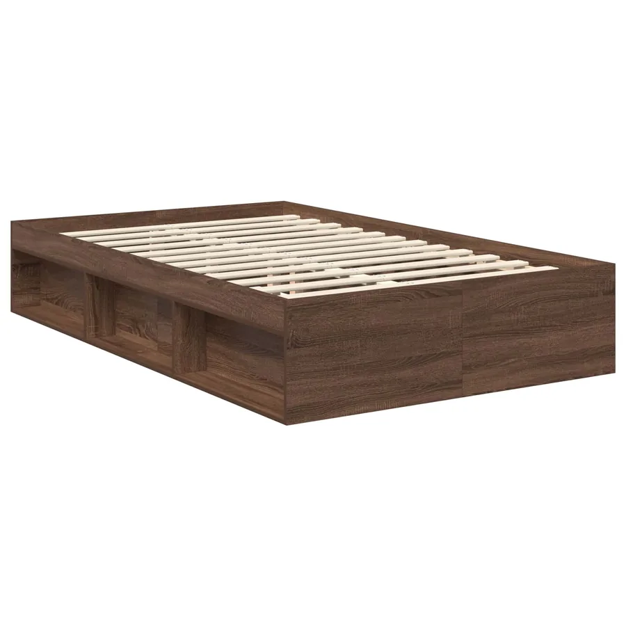 Cadre de lit Chêne brun 120 x 200 cm Bois de pin massif - 5