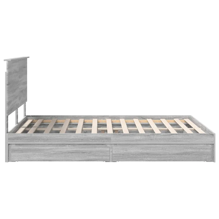 Lit de Rangement Gris Sonoma 150 x 200 cm Bois d'ingénierie - 9