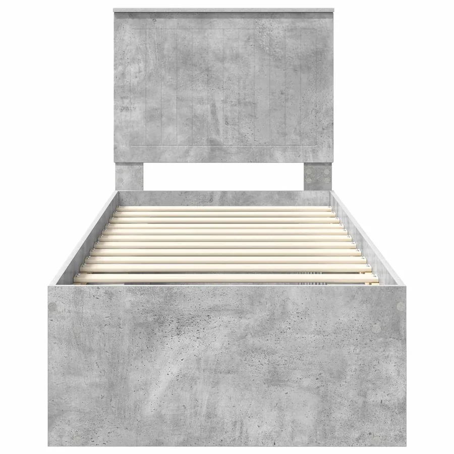 Cadre de lit Gris Béton 75 x 190 cm Bois de pin massif - 7