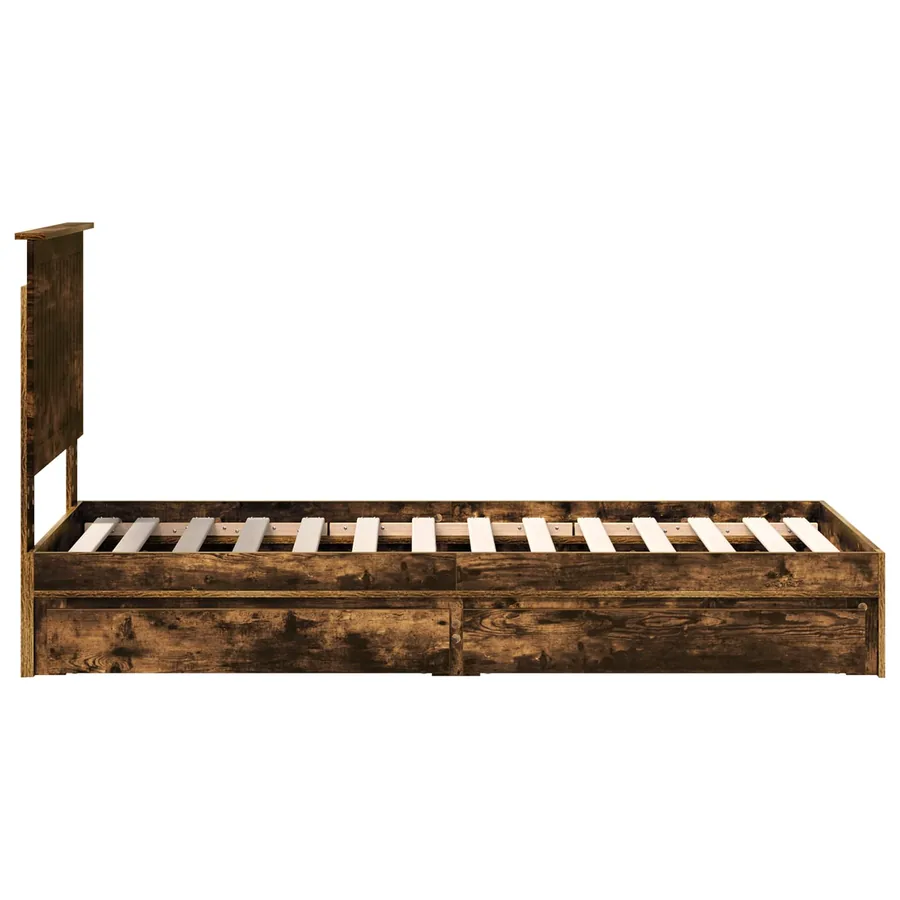 Lit de Rangement Chêne fumé 75 x 190 cm Bois d'ingénierie - 9