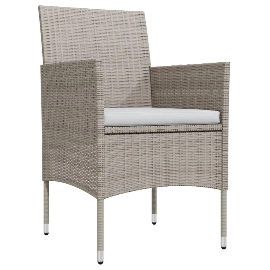 Ensemble à manger de jardin coussins 5 pcs Beige/noir - 3