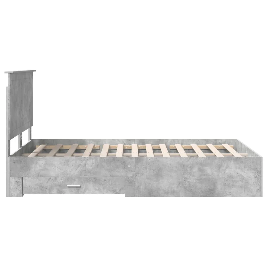Cadre de lit Gris béton 120 x 200 cm Bois d'ingénierie - 9