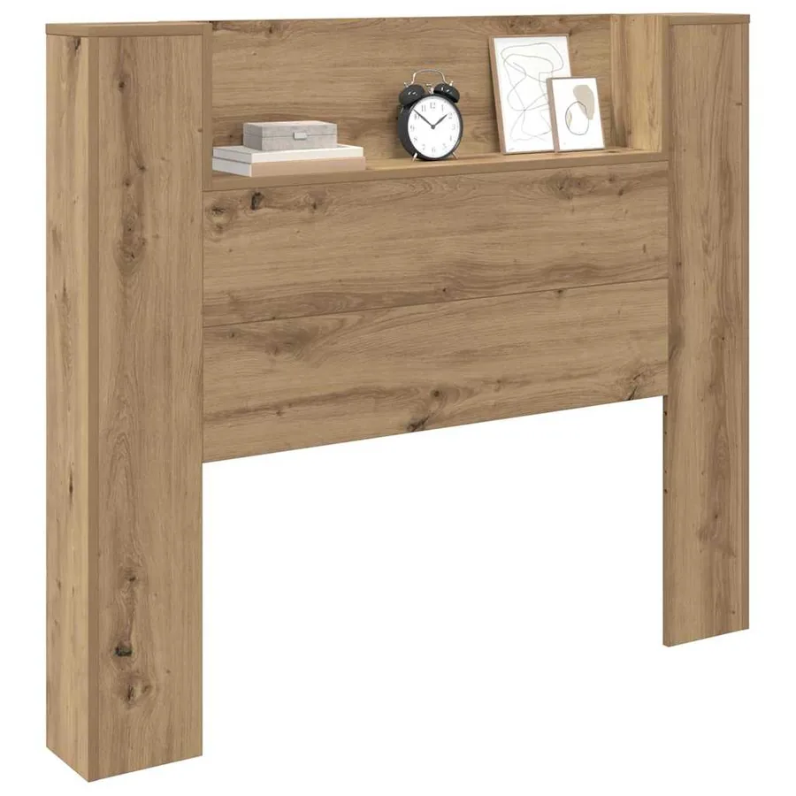 Tête de lit de rangement avec LED Chêne artisanal - 3