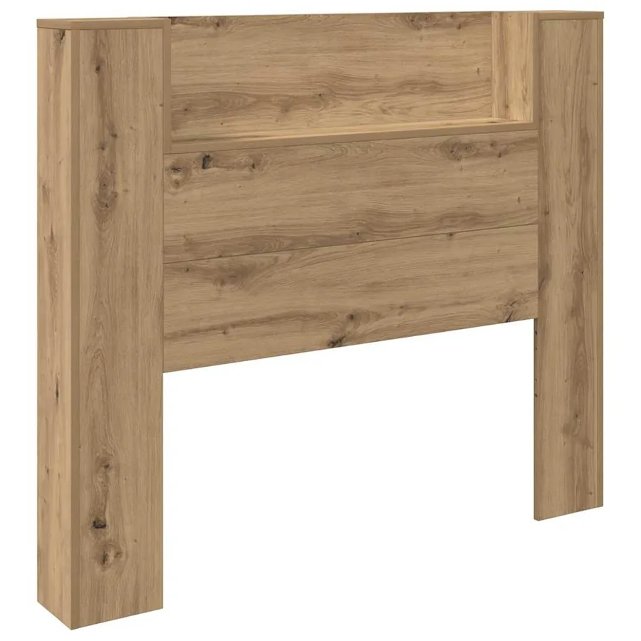 Tête de lit de rangement avec LED Chêne artisanal - 5