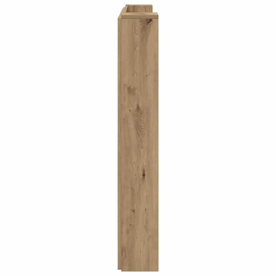 Tête de lit de rangement avec LED Chêne artisanal - 7