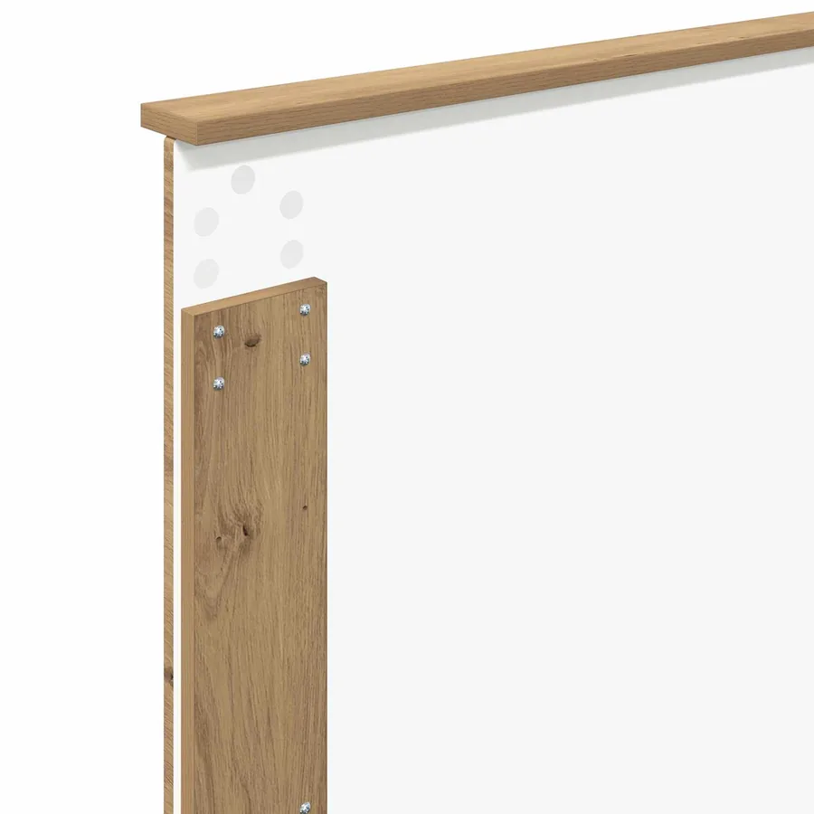 Cadre de lit Chêne artisan 75 x 190 cm Bois de pin massif - 11