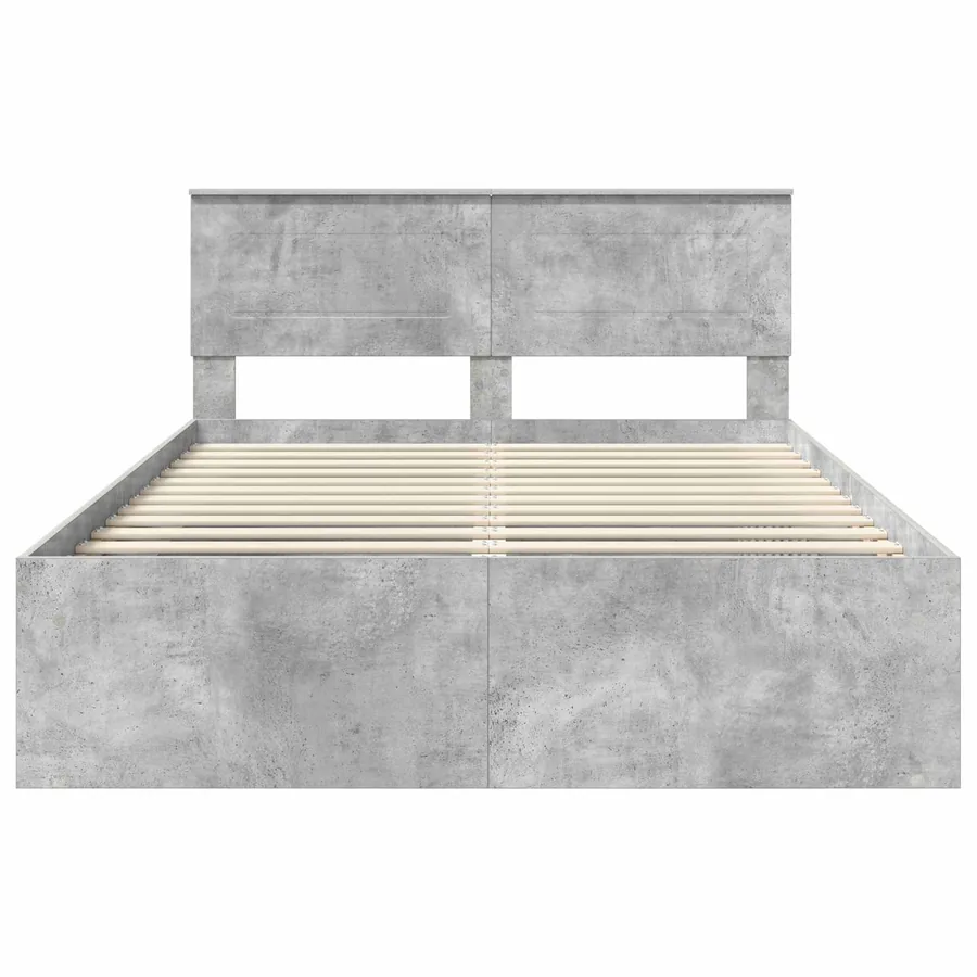 Cadre de lit Gris Béton 150 x 200 cm Bois d'ingénierie - 7