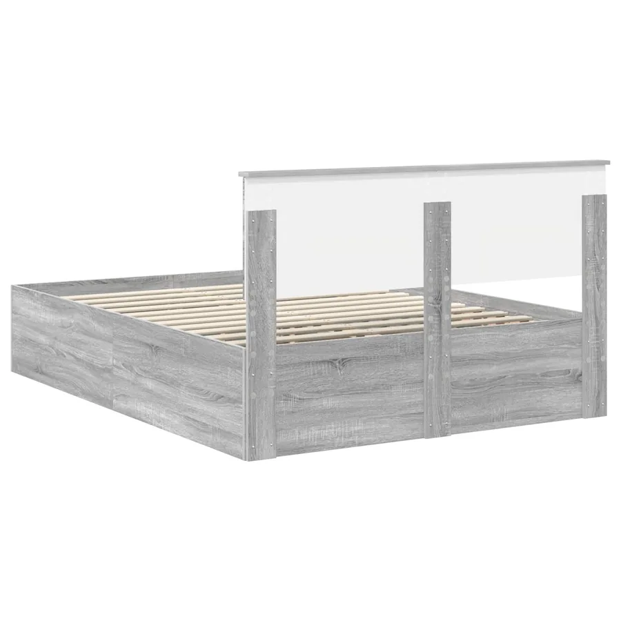 Cadre de lit Gris Sonoma 150 x 200 cm Bois d'ingénierie - 9