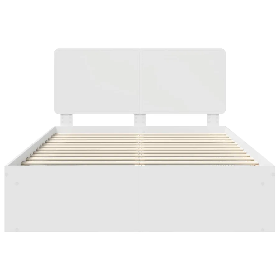 Cadre de lit Blanc 160 x 200 cm Bois de pin massif - 7