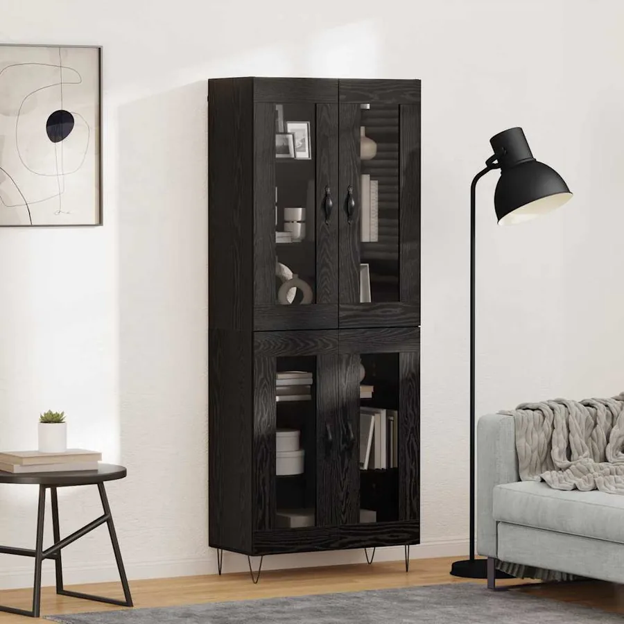 Haut Armoire Chêne noir 69,5 x 34 x 180 cm Bois d'ingénierie