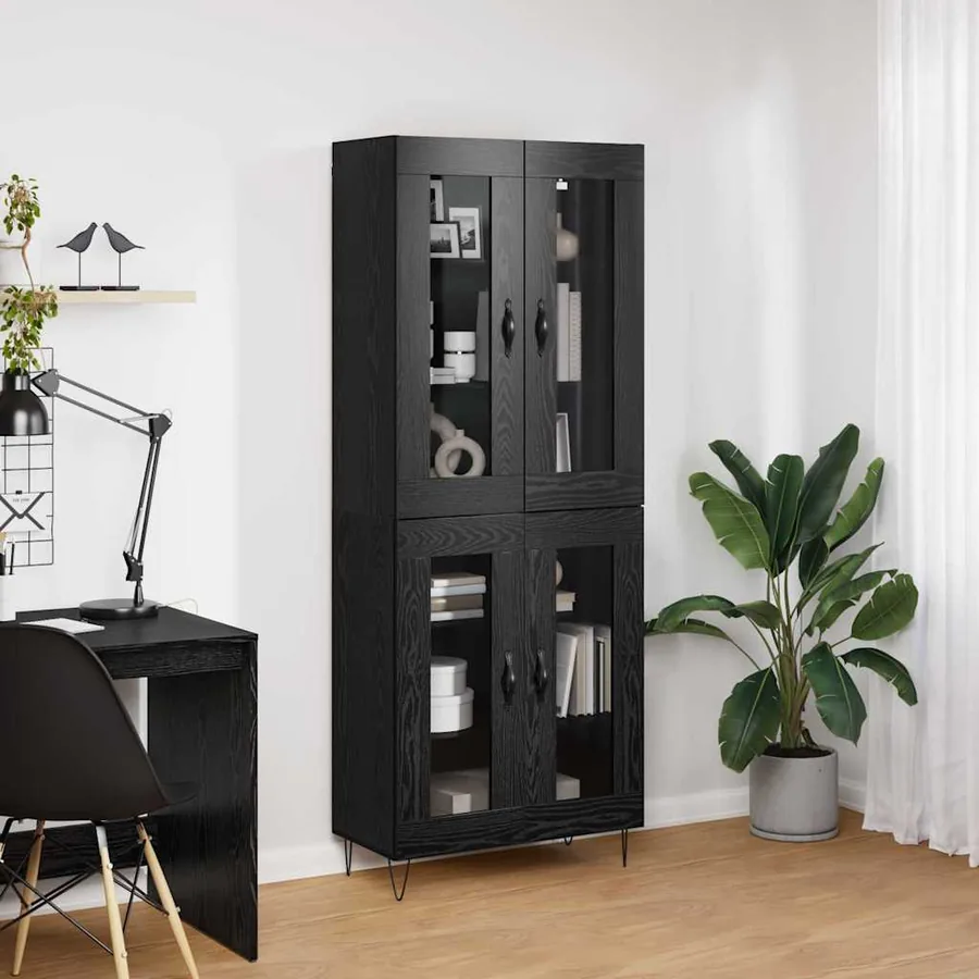Haut Armoire Chêne noir 69,5 x 34 x 180 cm Bois d'ingénierie - 4