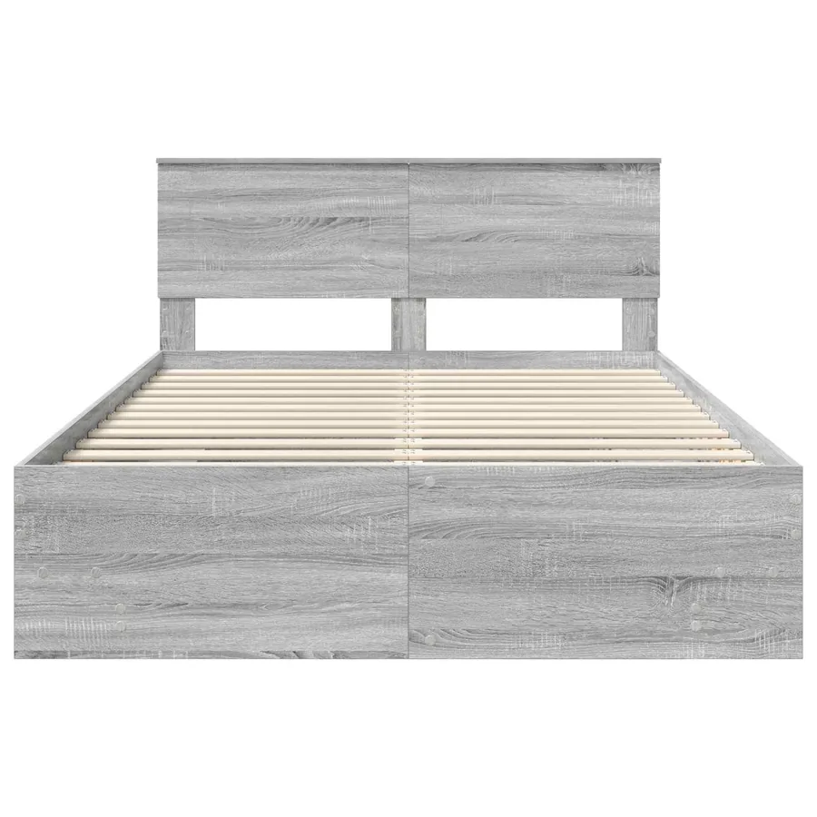 Cadre de lit Gris Sonoma 150 x 200 cm Bois d'ingénierie - 7
