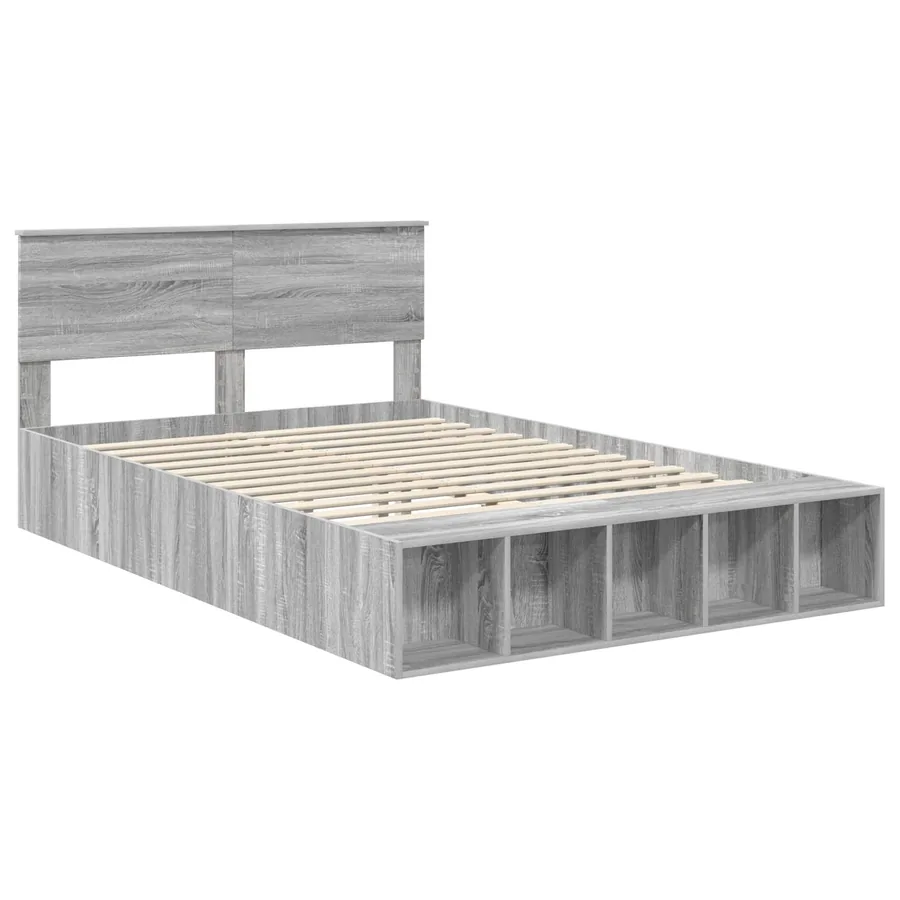 Cadre de lit Gris Sonoma 150 x 200 cm Bois d'ingénierie - 4