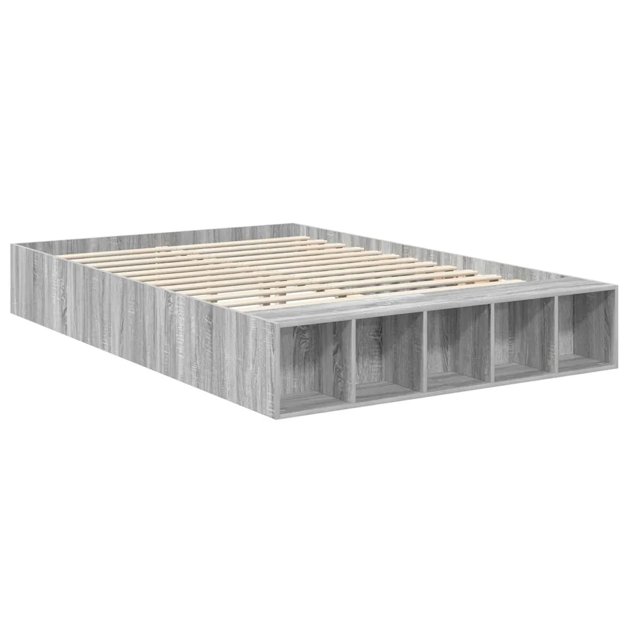 Cadre de lit Gris Sonoma 150 x 200 cm Bois d'ingénierie - 5