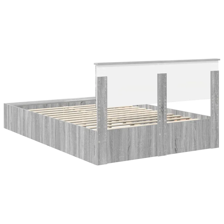 Cadre de lit Gris Sonoma 150 x 200 cm Bois d'ingénierie - 9