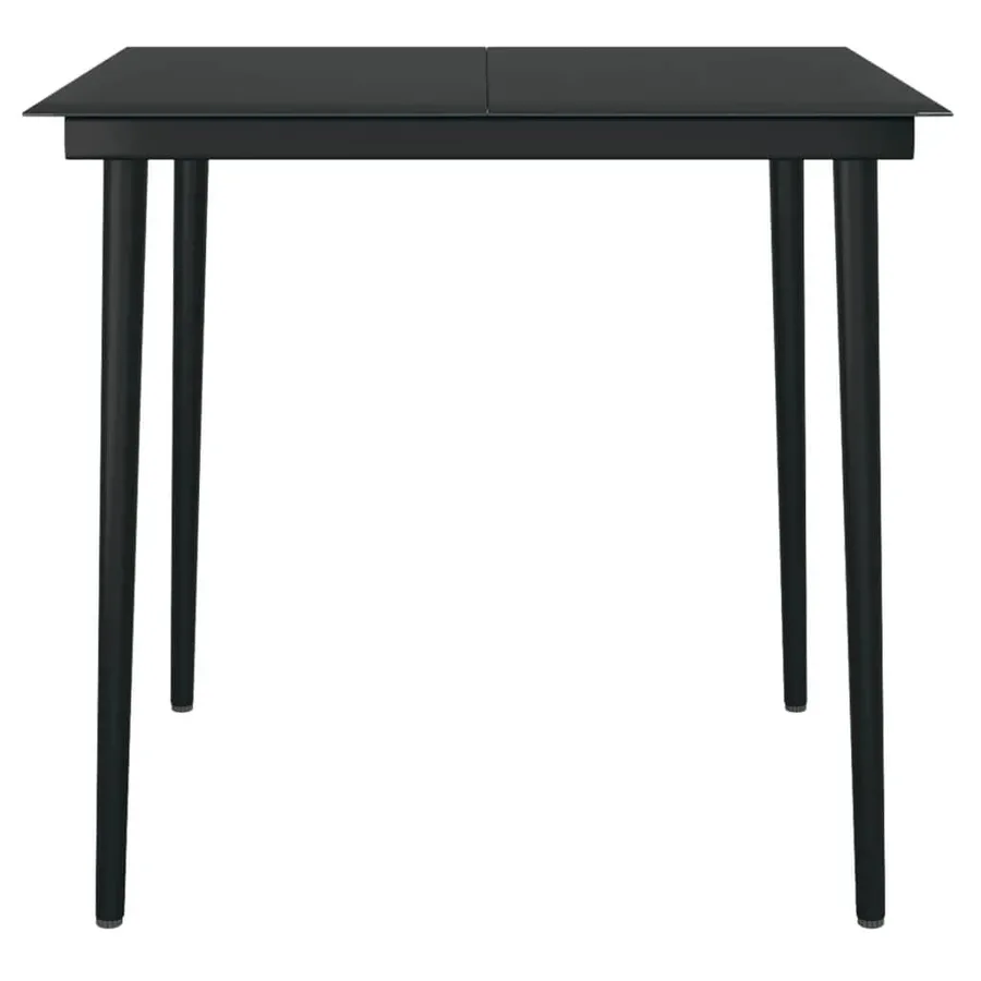Ensemble à manger de jardin 3 pcs Noir - 11