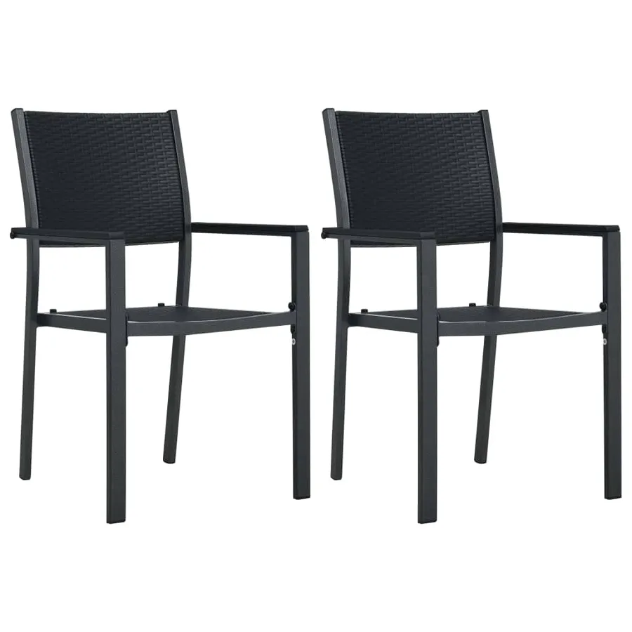 Ensemble à manger de jardin 3 pcs Noir - 3