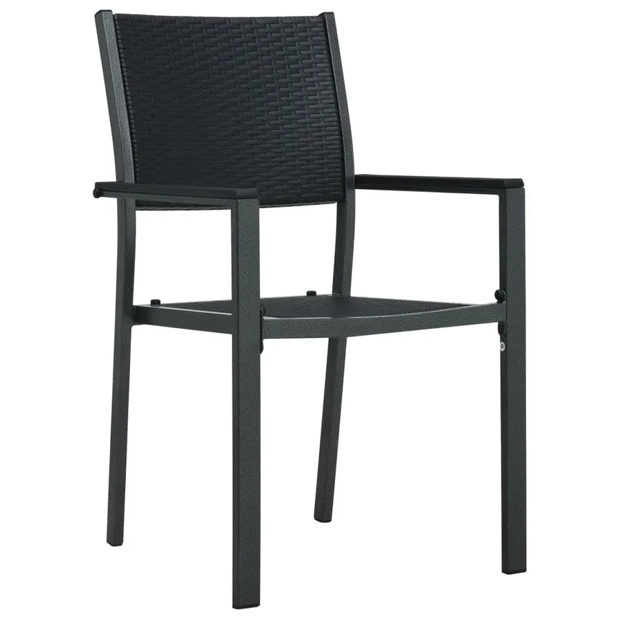 Ensemble à manger de jardin 3 pcs Noir - 4