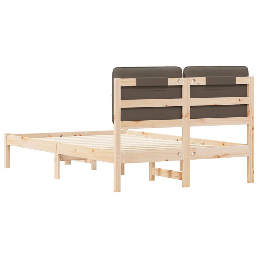 Cadre de lit avec tête de lit rembourrée Taupe 120 x 200 cm - 7