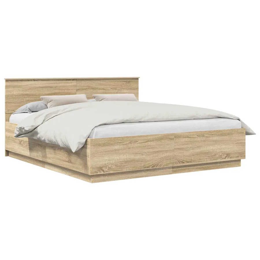 Cadre de lit Chêne Sonoma 200 x 200 cm Bois d'ingénierie - 3