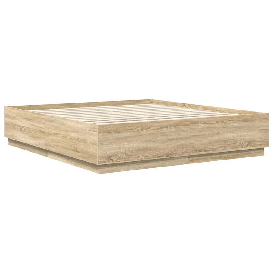 Cadre de lit Chêne Sonoma 200 x 200 cm Bois d'ingénierie - 6