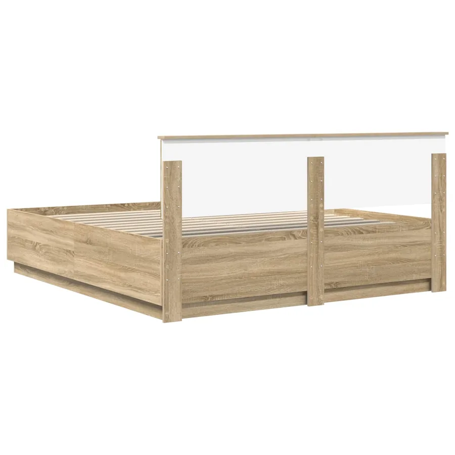 Cadre de lit Chêne Sonoma 200 x 200 cm Bois d'ingénierie - 8