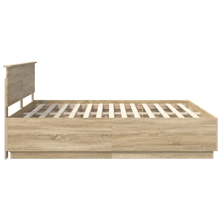 Cadre de lit Chêne Sonoma 200 x 200 cm Bois d'ingénierie - 9